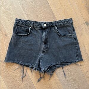 Zara black denim shorts